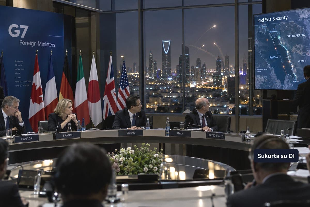 G7 ragina husius nutraukti smūgius Saudo Arabijai ir reikalauja Irano nebeginkluoti grupuotės