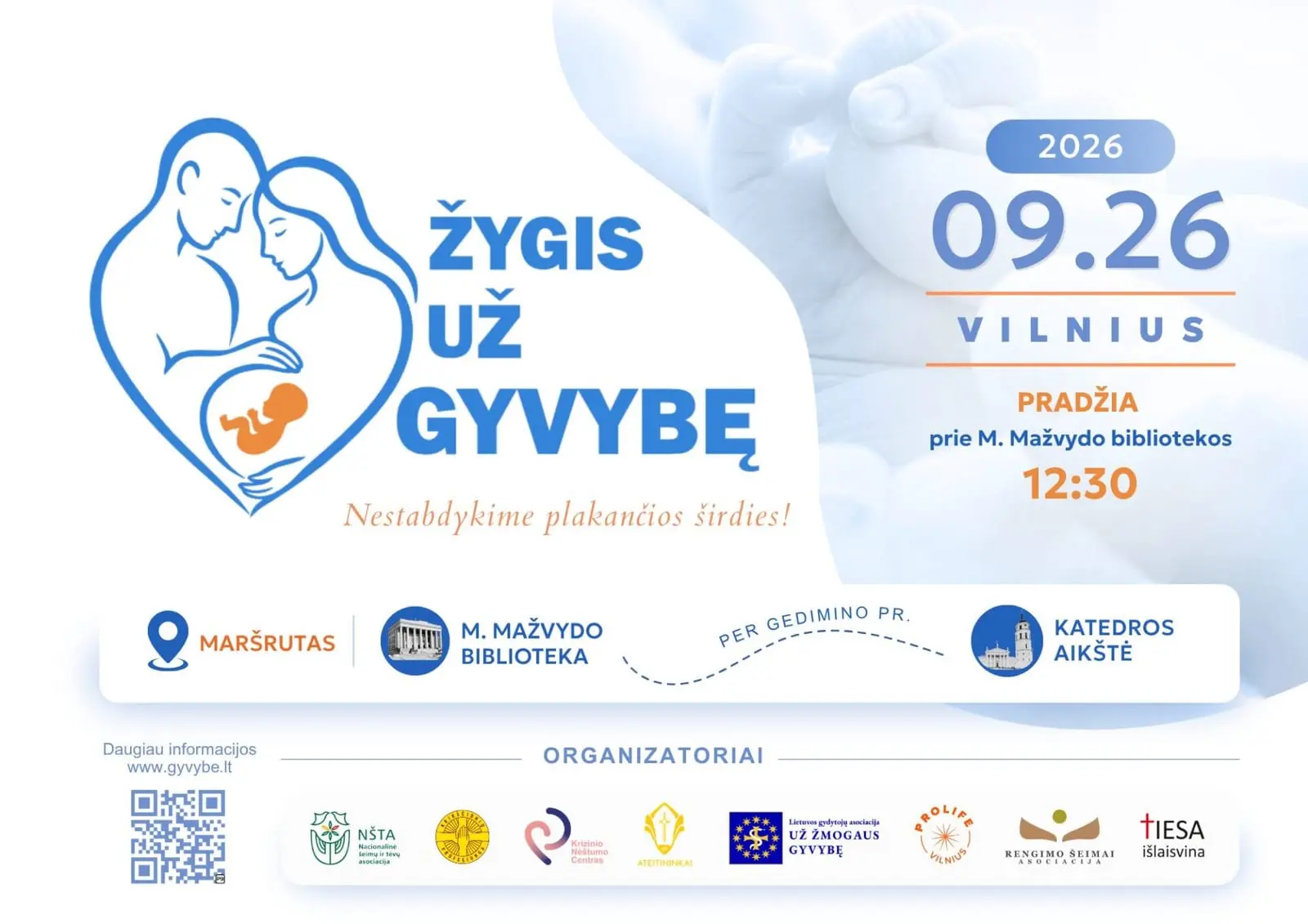Vilniuje vyks „Žygis už gyvybę 2026“: eisena Gedimino prospektu pajudės Katedros aikštės link