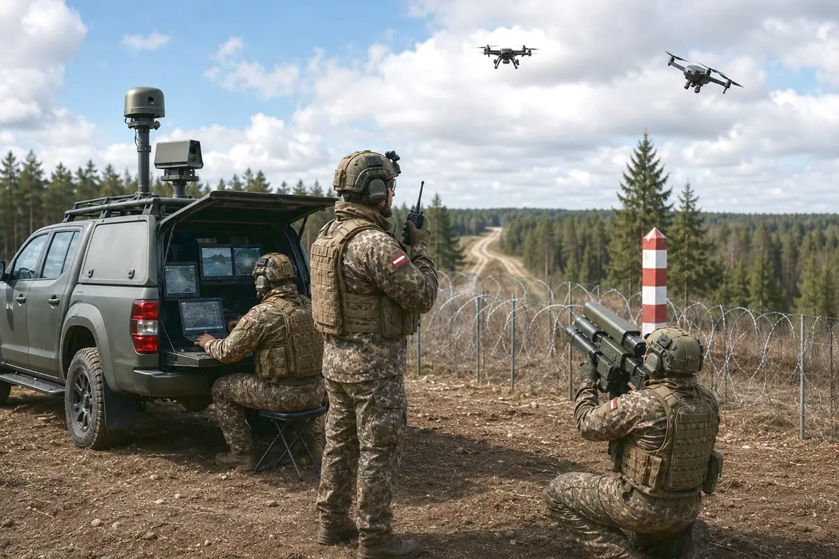 Latvija stato dronų skydą pasienyje: pigūs bepiločiai turi stabdyti brangiai kainuojančią grėsmę