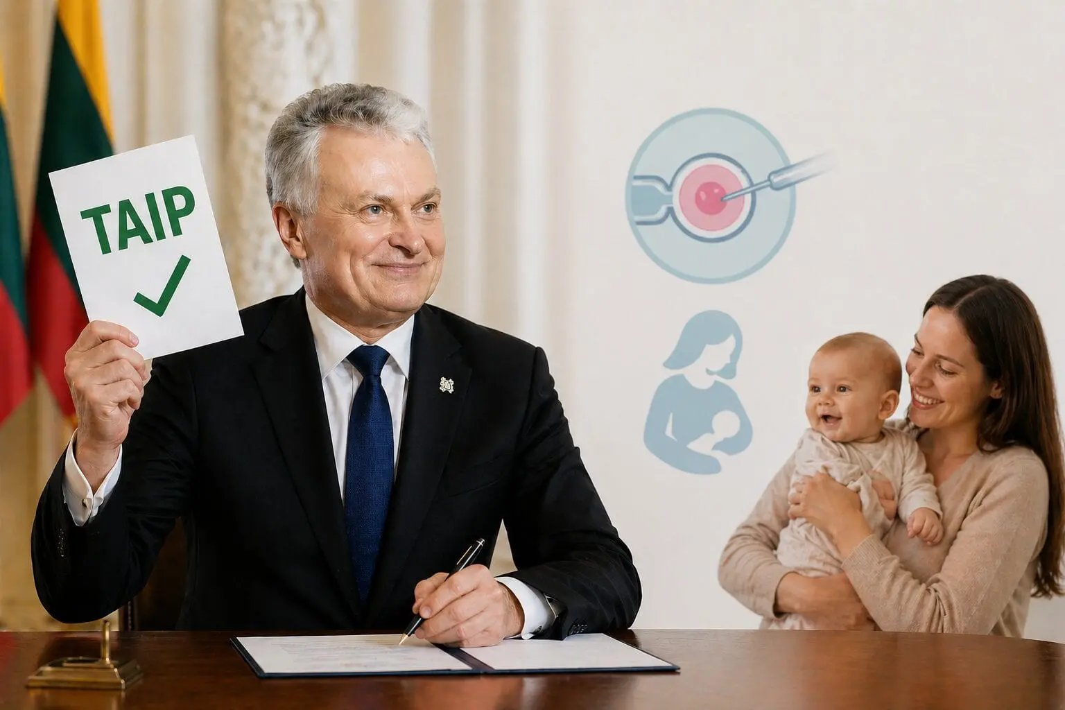 Prezidentas taria „taip“: vienišos motinos galėtų gauti pagalbinį apvaisinimą