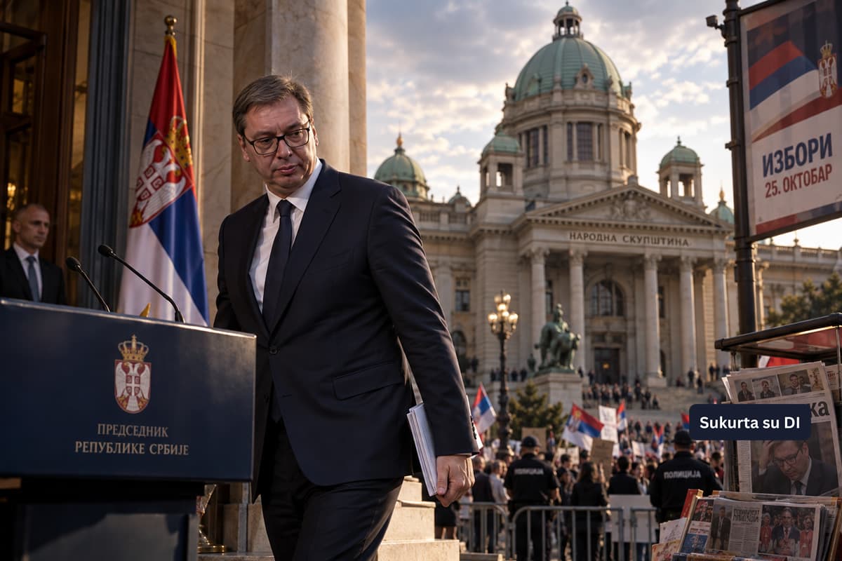 Aleksandaras Vučičius atsistatydino iš Serbijos prezidento posto ir sieks tapti premjeru