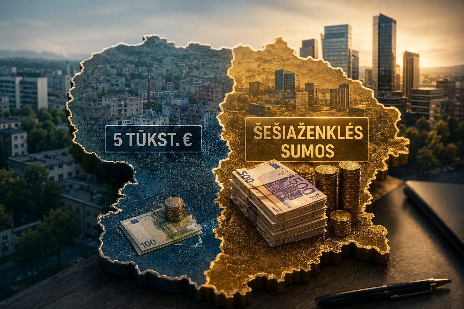 Didžiausių atlyginimų žemėlapis: vienur – 5 tūkst., kitur – jau šešiaženklės sumos
