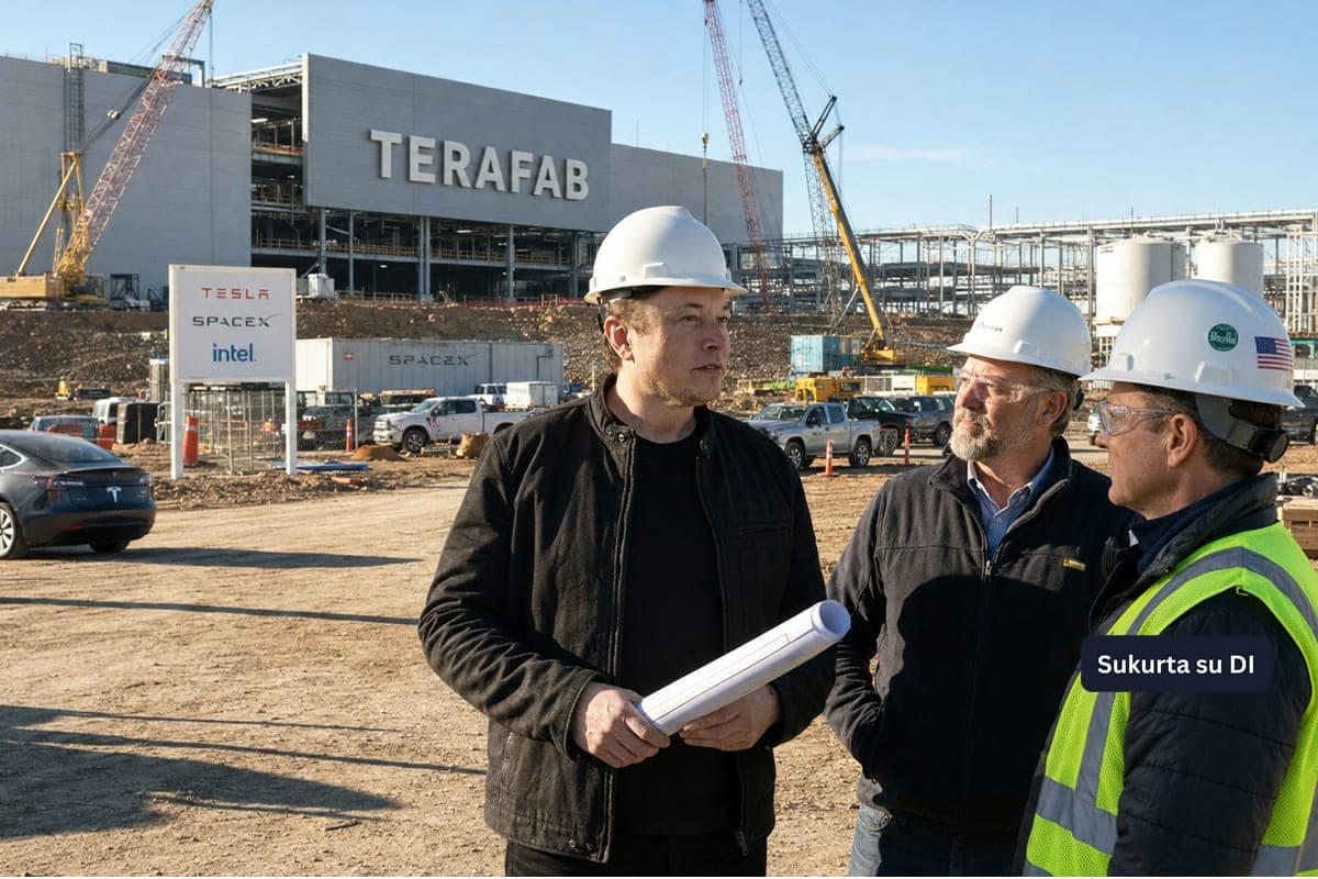 Elonas Muskas Teksase planuoja 16,8 mlrd. dolerių „Terafab“: lustų kompleksas turėtų tapti didžiausiu pasaulyje