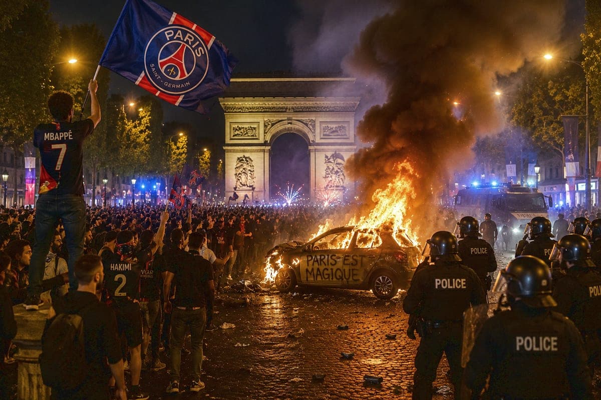 Paryžius po PSG triumfo paskendo chaose: futbolo šventę nustelbė riaušės ir masiniai sulaikymai
