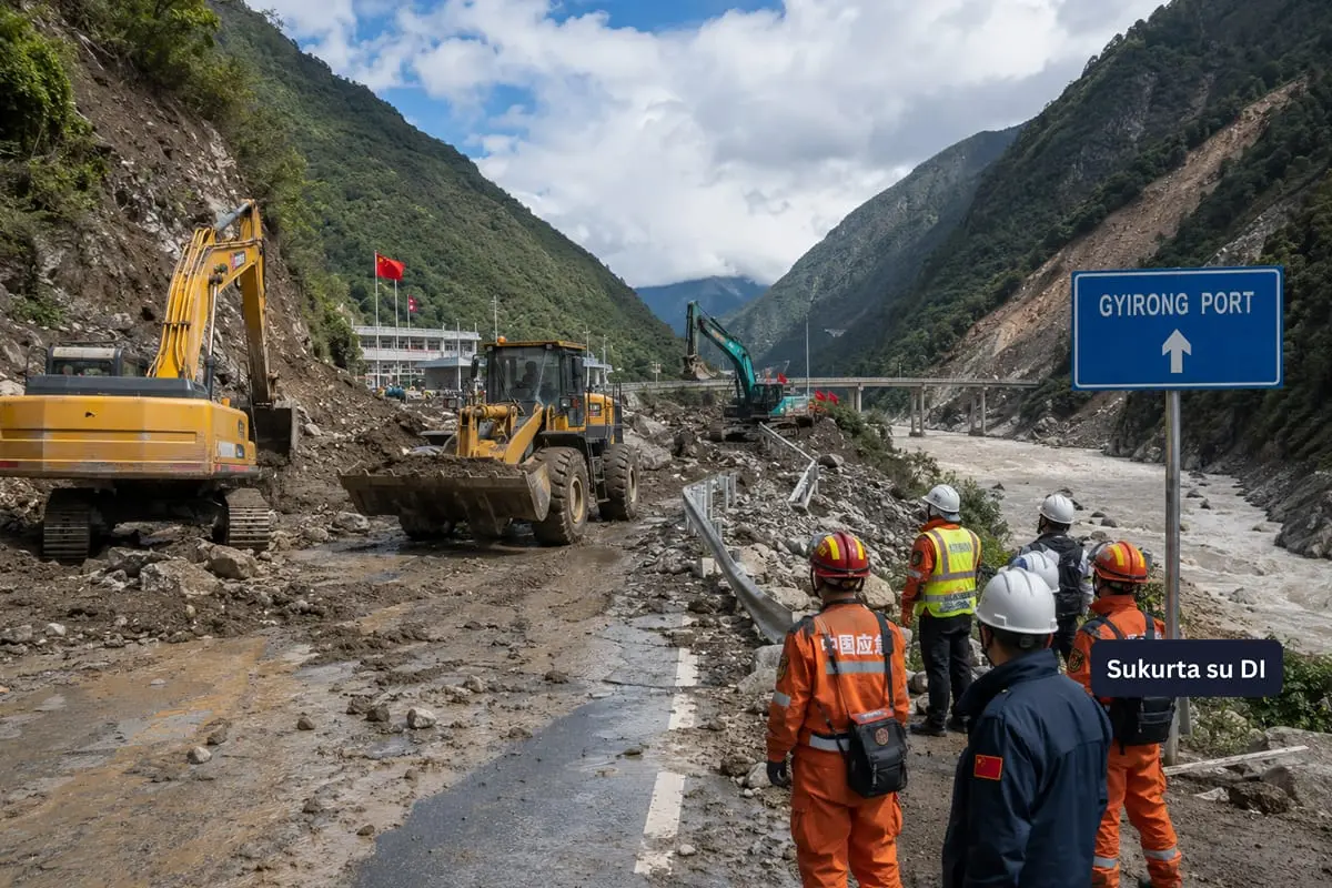 Kinija skuba nuleisti ledyno griūties suformuotą ežerą: naujas potvynis grasina Tibeto ir Nepalo pasieniui