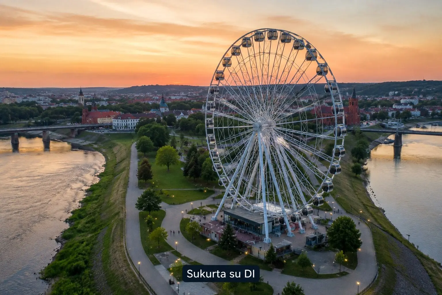 Kaune kyla nauja pramoga: Nemuno saloje suksis 45 metrų apžvalgos ratas