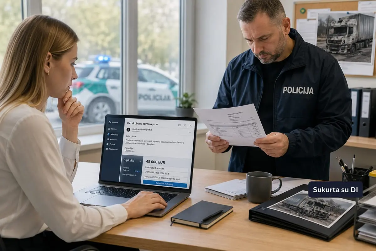 Policijos suvestinė: Įmonė pervedė 48 000 eurų pagal suklastotus rekvizitus, mažametė iškrito pro langą