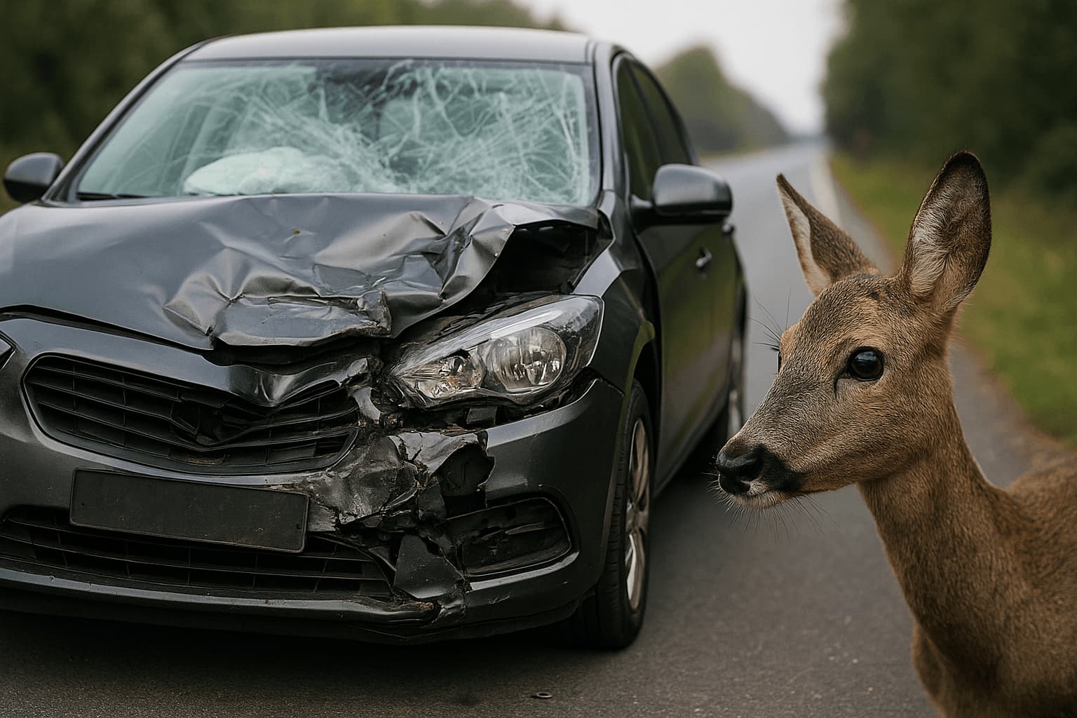 Vilnietis pasipiktinęs: partrenkus stirną negavo išmokos už sugadintą apdraustą automobilį