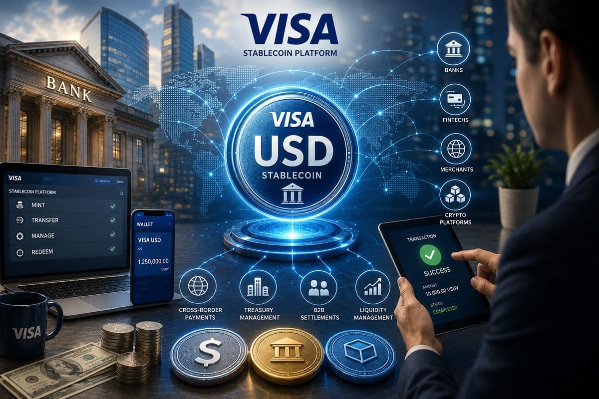 „Visa“ atveria bankams kelią leisti savo skaitmeninius dolerius: pristatyta nauja stabiliųjų kriptovaliutų platforma