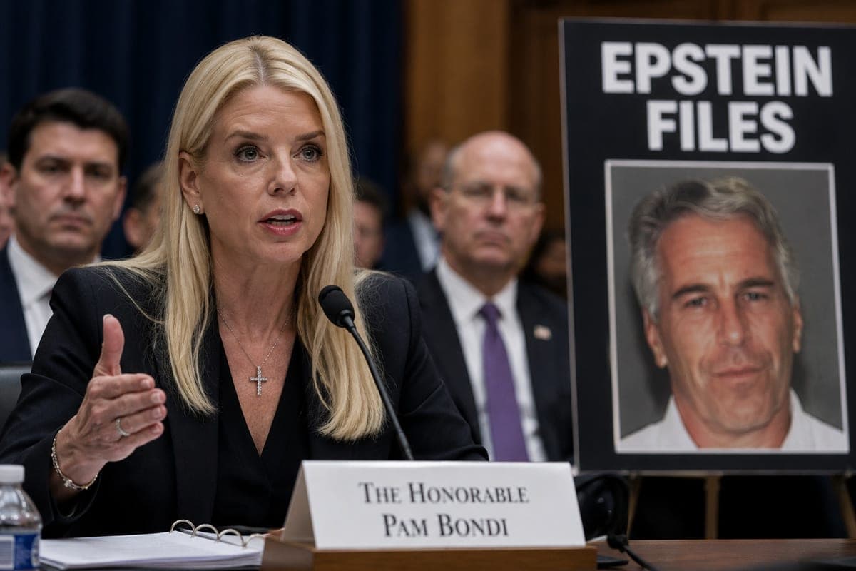 Epsteino bylos smogia D. Trumpo aplinkai: P. Bondi Kongreso tyrėjams aiškinasi dėl chaotiško dokumentų paviešinimo