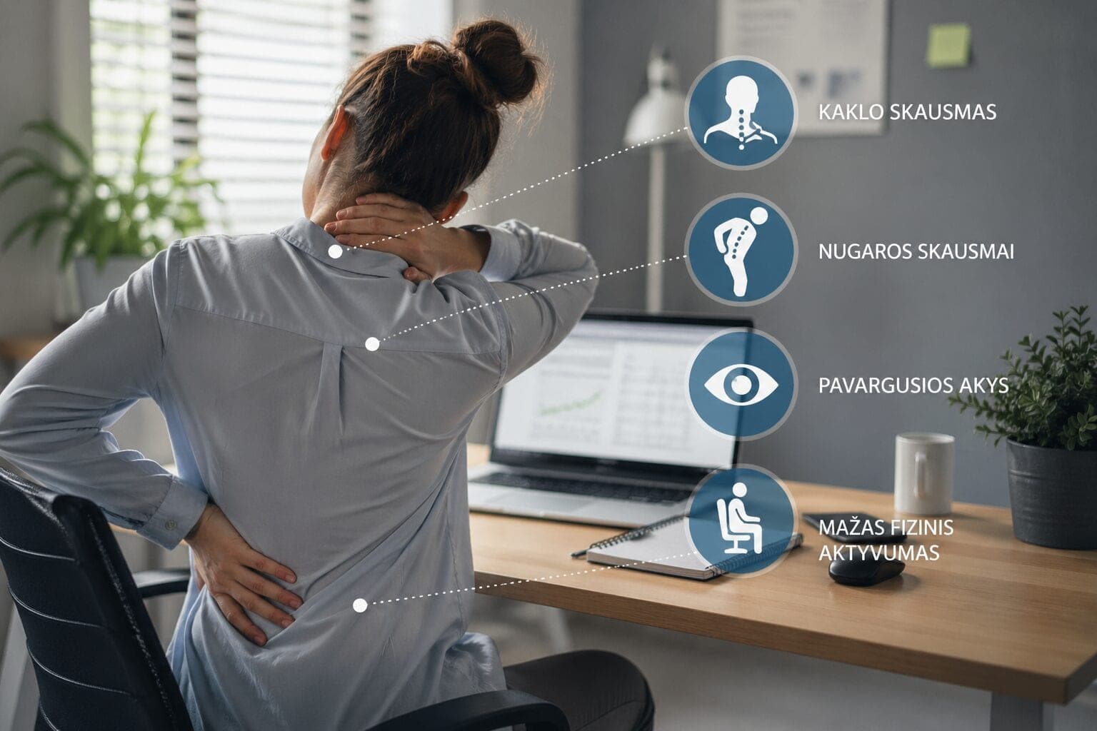 Sėdite visą dieną? Ekspertai įspėja apie tyliai augančią riziką