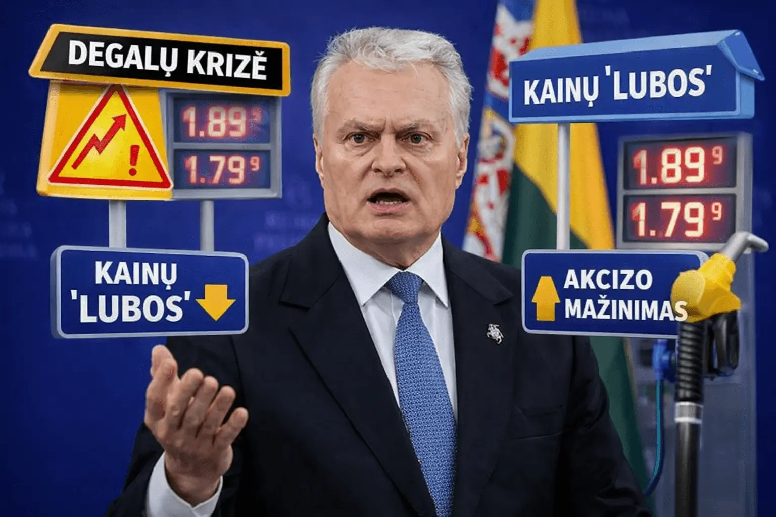 Degalų krizė: Nausėda siūlo įvesti kainų „lubas“, Vyriausybė – akcizo mažinimą