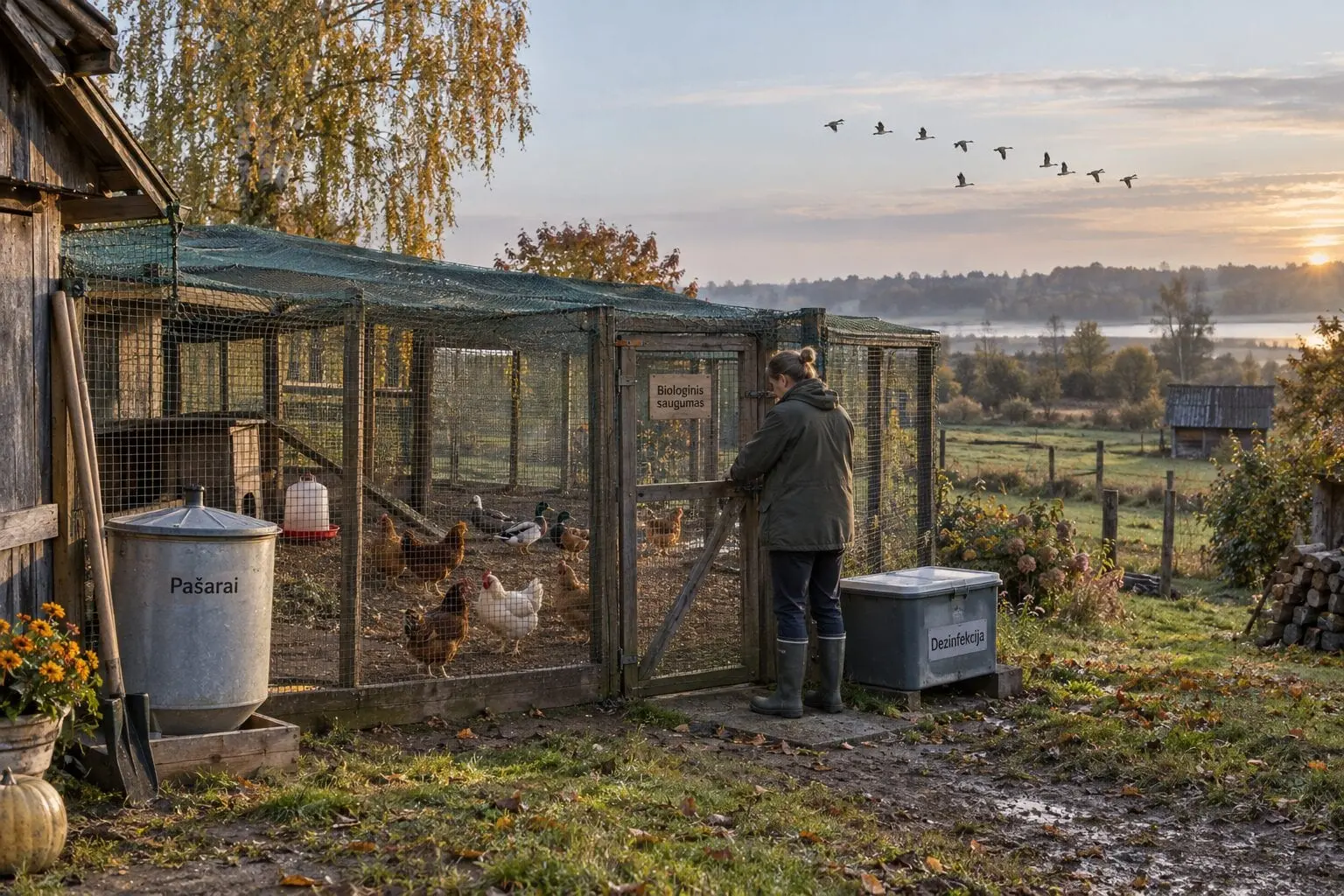 Paukščių gripas Lietuvoje: rudens migracija didina grėsmę kiemo vištoms ir paukštininkystės ūkiams