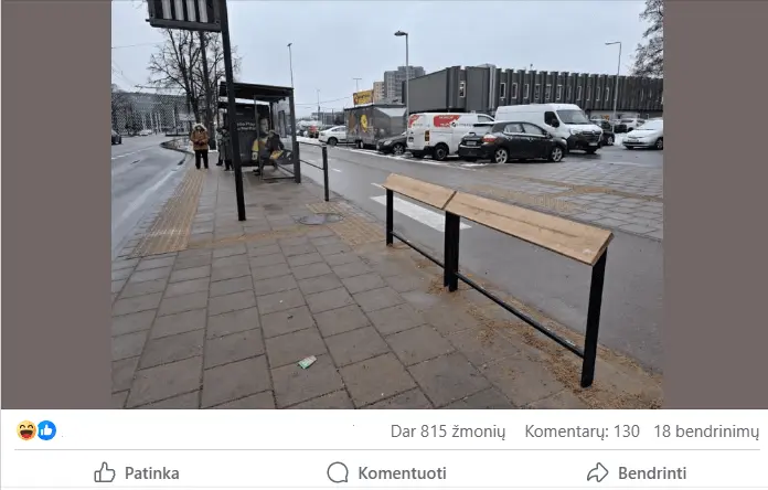 Vilniaus stotelėse – tvorelės „užpakaliams pasidėti“: taupo vietą?