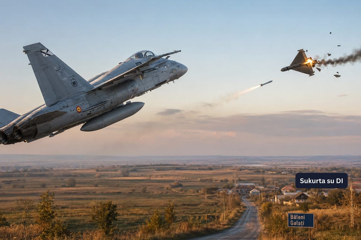 NATO naikintuvas Rumunijoje numušė iš Moldovos atskridusį droną – įtariama, kad jis buvo rusiškas