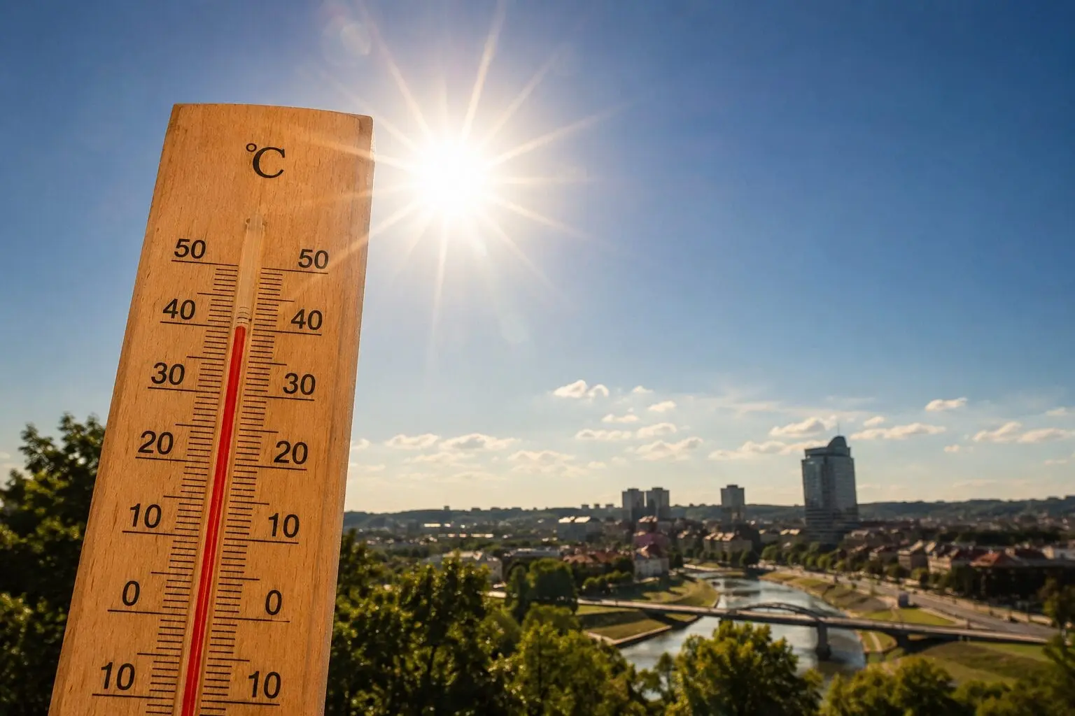 Lietuvą užgrius rekordinė kaitra: pirmadienį temperatūra gali šoktelėti iki 37 laipsnių