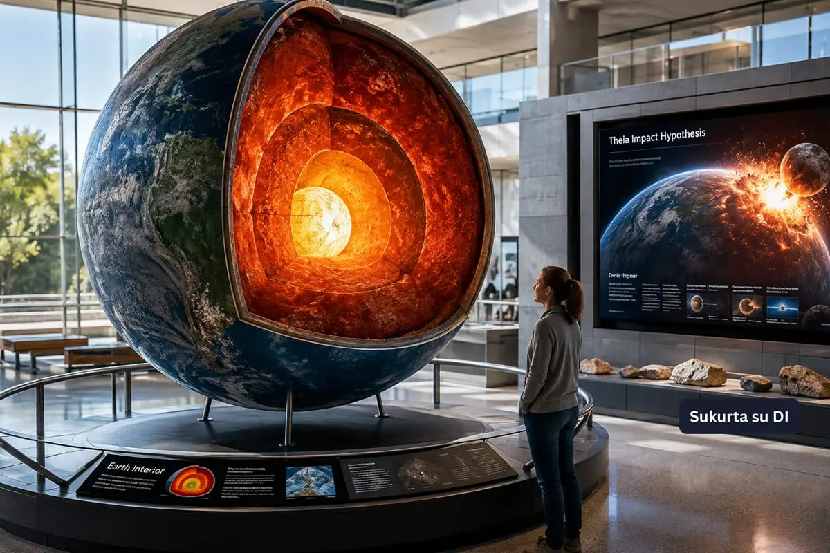 Žemės gelmėse gali slypėti prieš 4,5 mlrd. metų susidūrusios Tėjos planetos liekanos