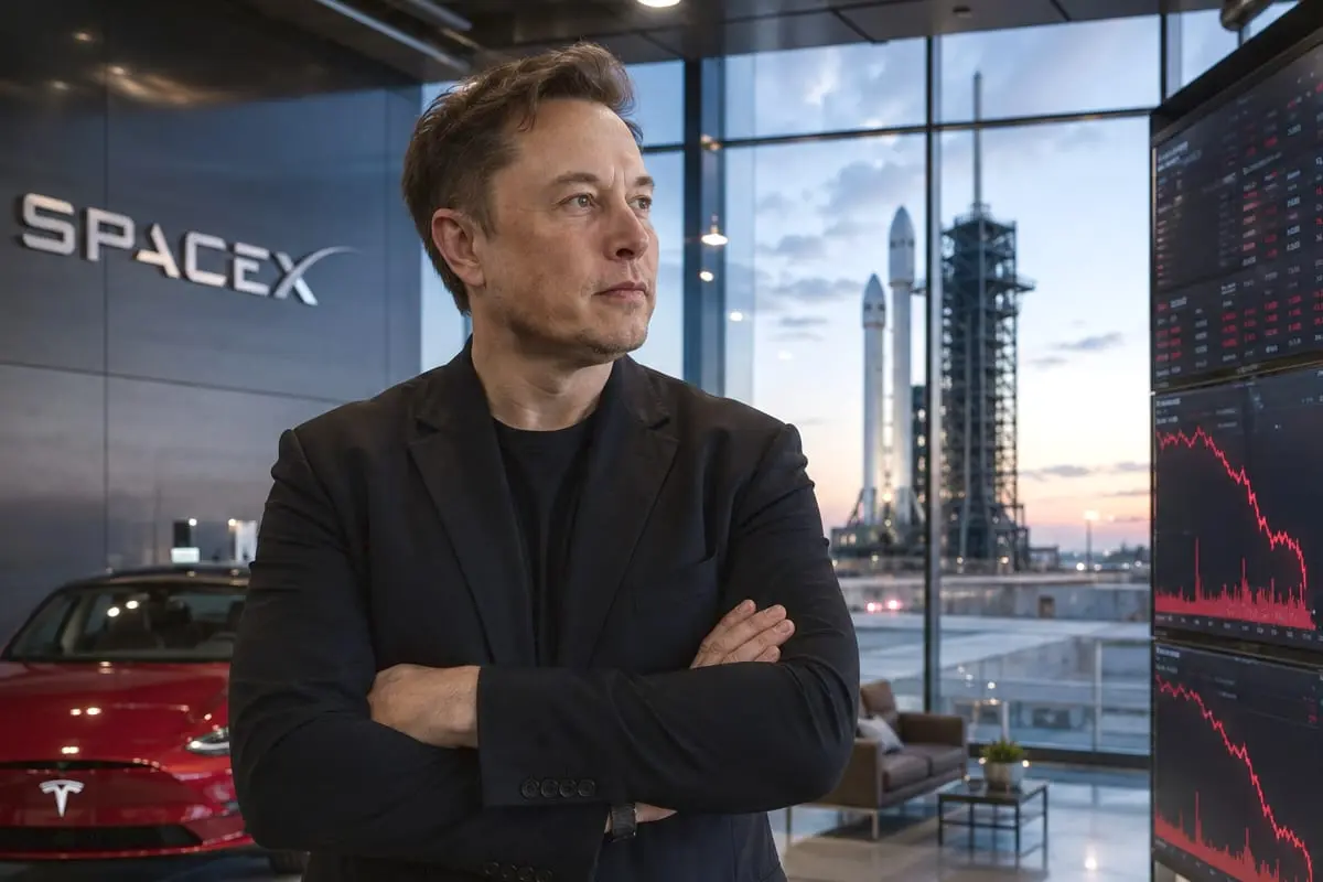 E. Muskas pabudo nebe trilijonierius: „SpaceX“ akcijų griūtis nubraukė istorinį titulą