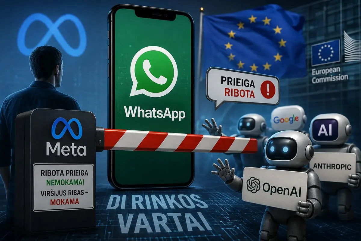 „WhatsApp“ vartai prasiveria: ES spaudimas verčia „Meta“ įsileisti DI konkurentus
