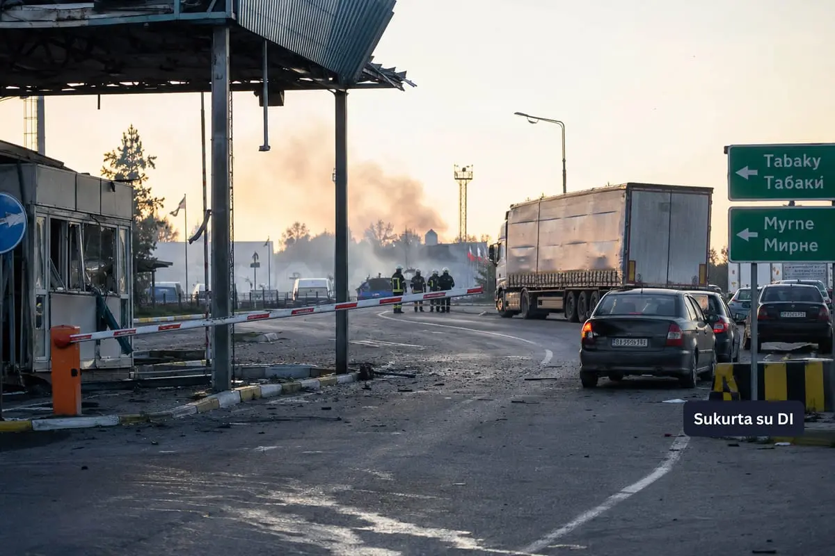 Rusijos dronai smogė Ukrainos pasienio punktui prie Moldovos – „Tabaky“ eismas visiškai sustabdytas