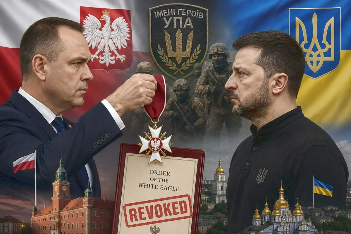 Lenkijos prezidentas nusprendė atimti iš V. Zelenskio aukščiausią šalies apdovanojimą