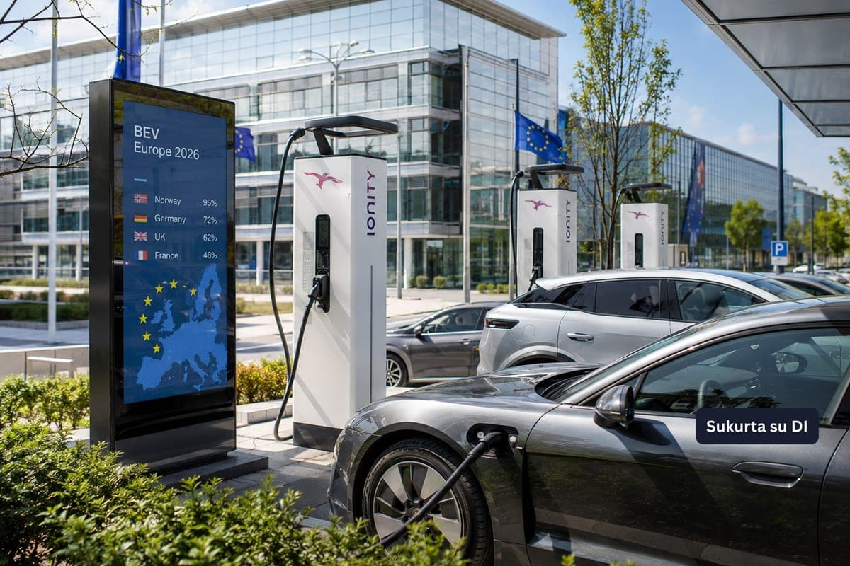 Elektromobilių rinka Europoje sparčiai auga: Vokietija pirmauja skaičiumi, Norvegija – rinkos dalimi