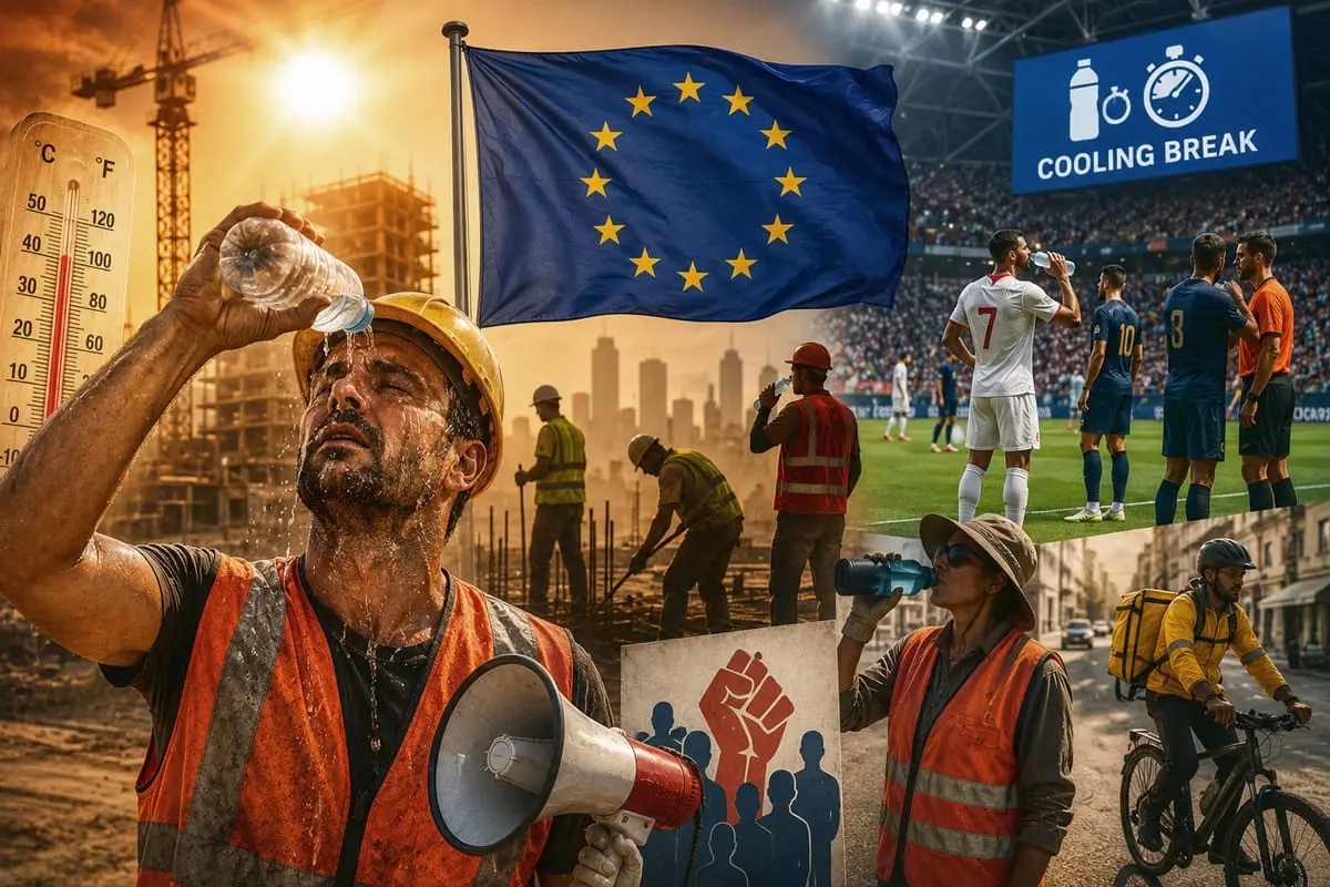 Karštyje dirbantys europiečiai reikalauja futbolininkų teisių: profsąjungos nori privalomų vėsinimosi pertraukų