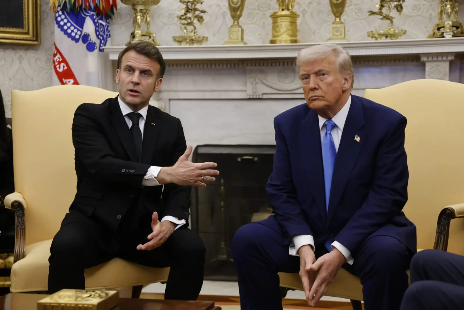 D. Trumpas susitiko su E. Macronu: Vašingtone aptartas taikos Ukrainoje klausimas