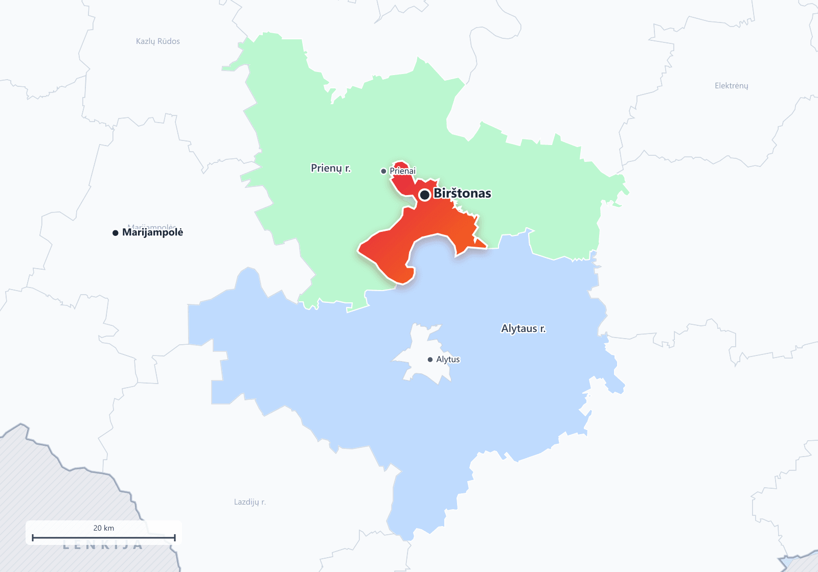 Birštono savivaldybė žemėlapyje