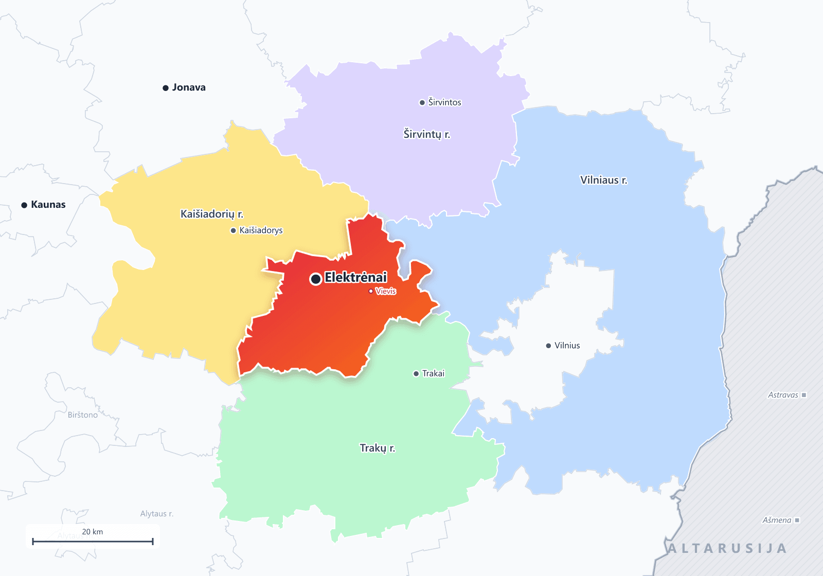 Elektrėnų savivaldybė žemėlapyje