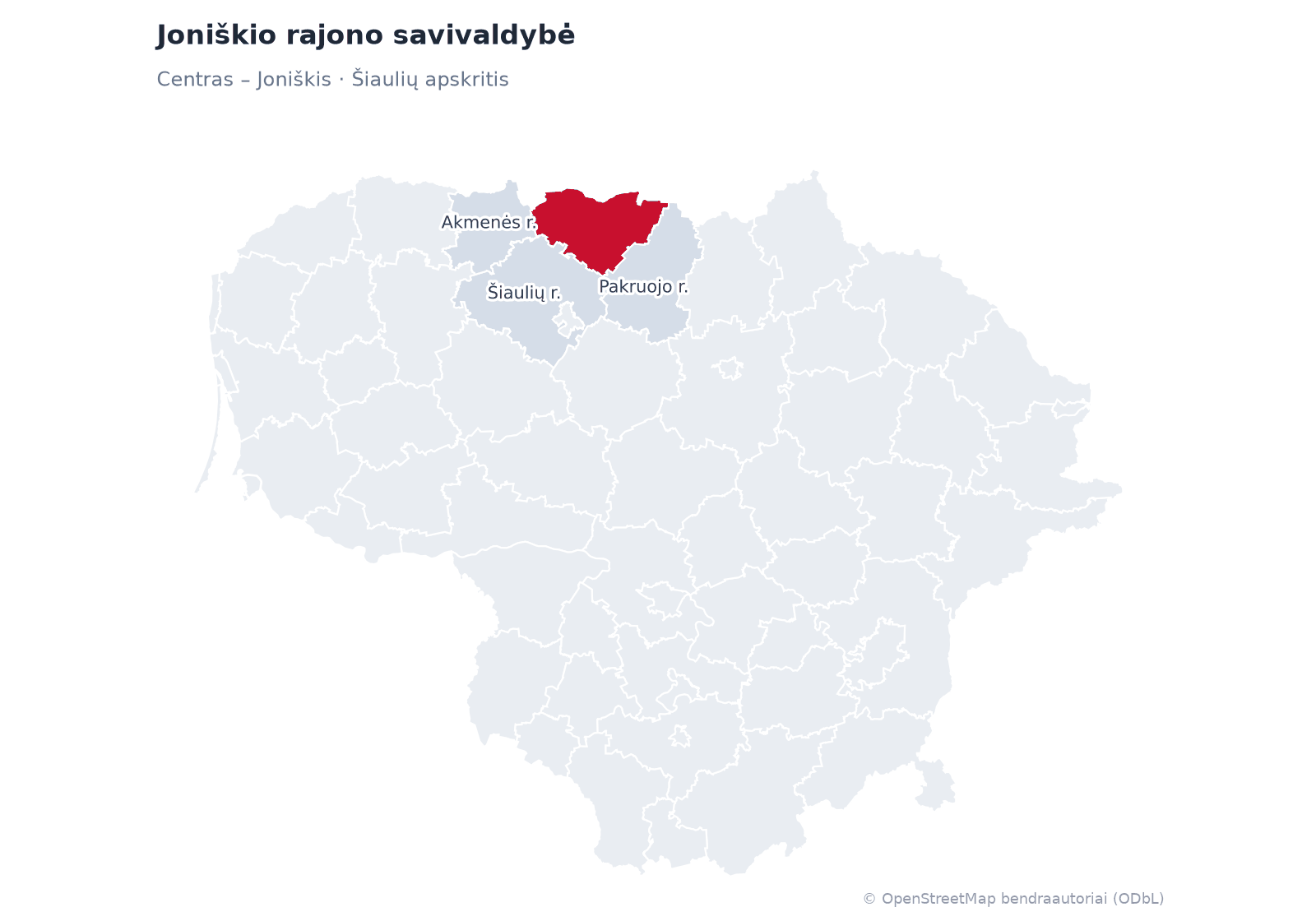 Joniškio rajono savivaldybė žemėlapyje