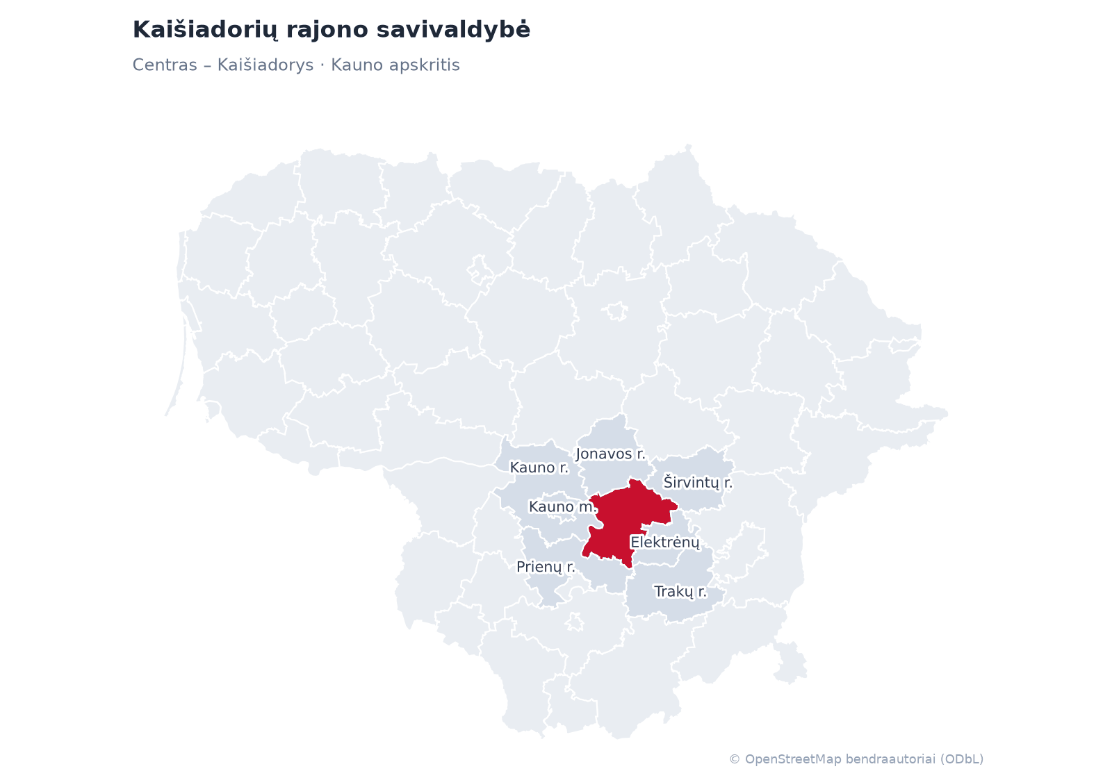 Kaišiadorių rajono savivaldybė žemėlapyje