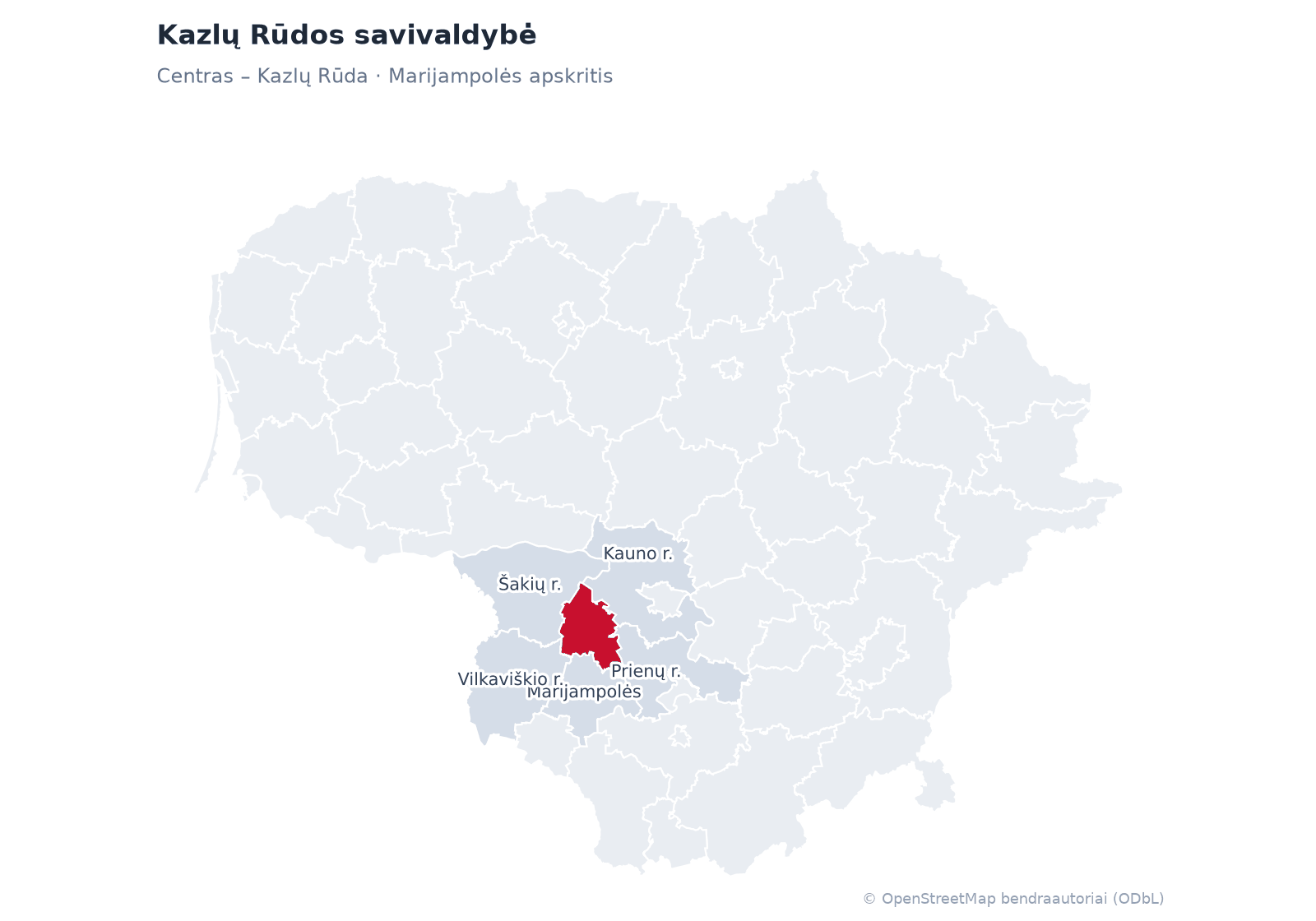 Kazlų Rūdos savivaldybė žemėlapyje