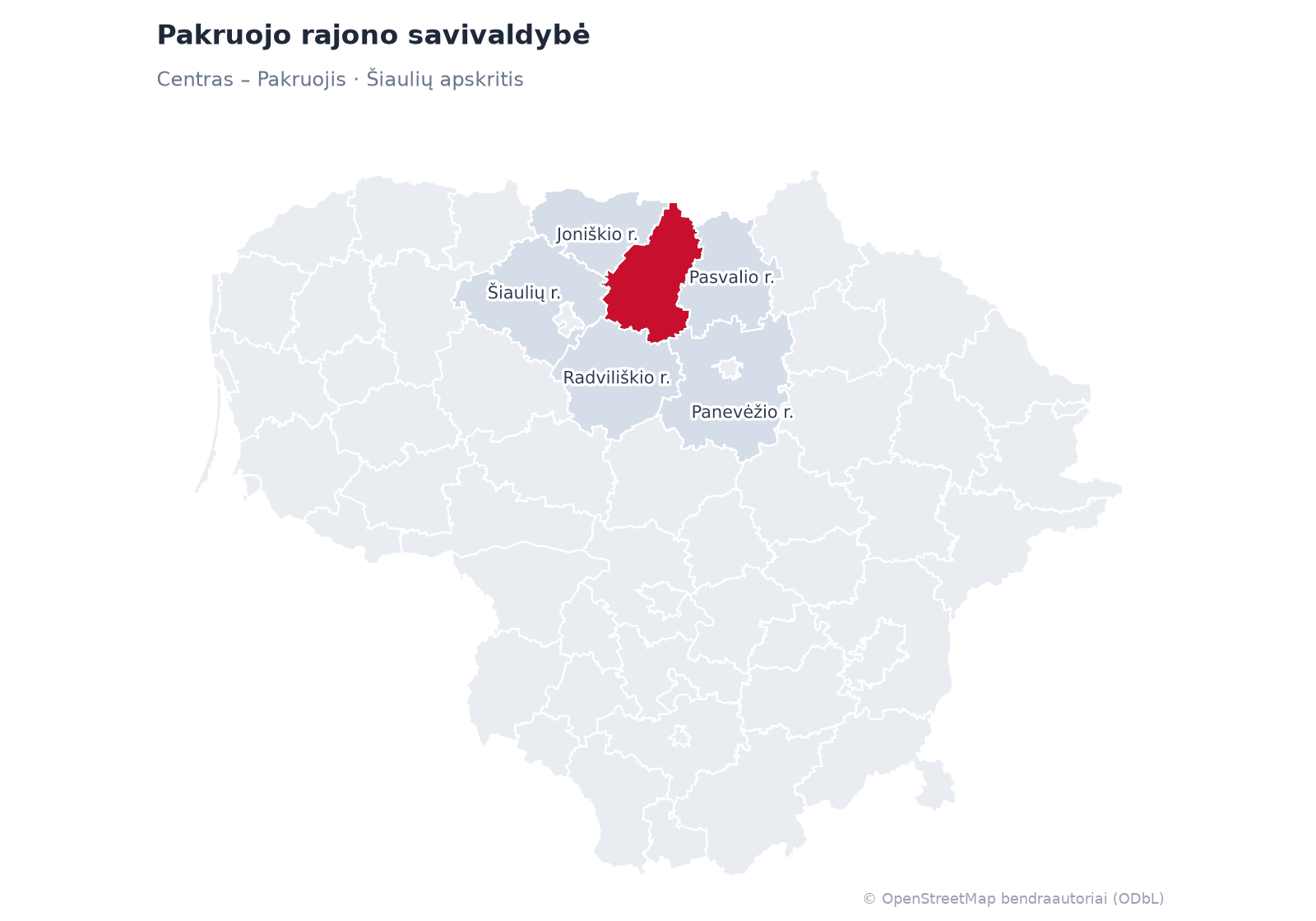 Pakruojo rajono savivaldybė žemėlapyje
