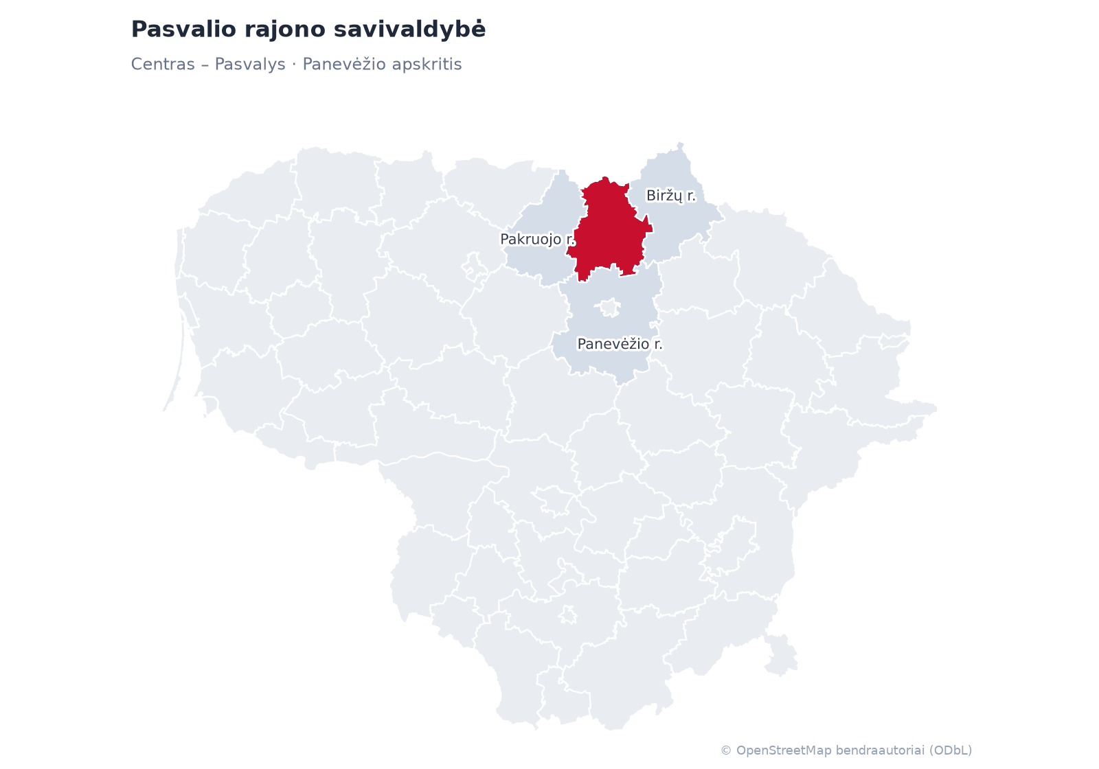 Pasvalio rajono savivaldybė žemėlapyje