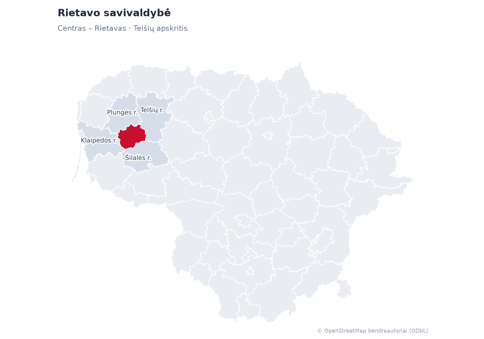 Rietavo savivaldybė žemėlapyje