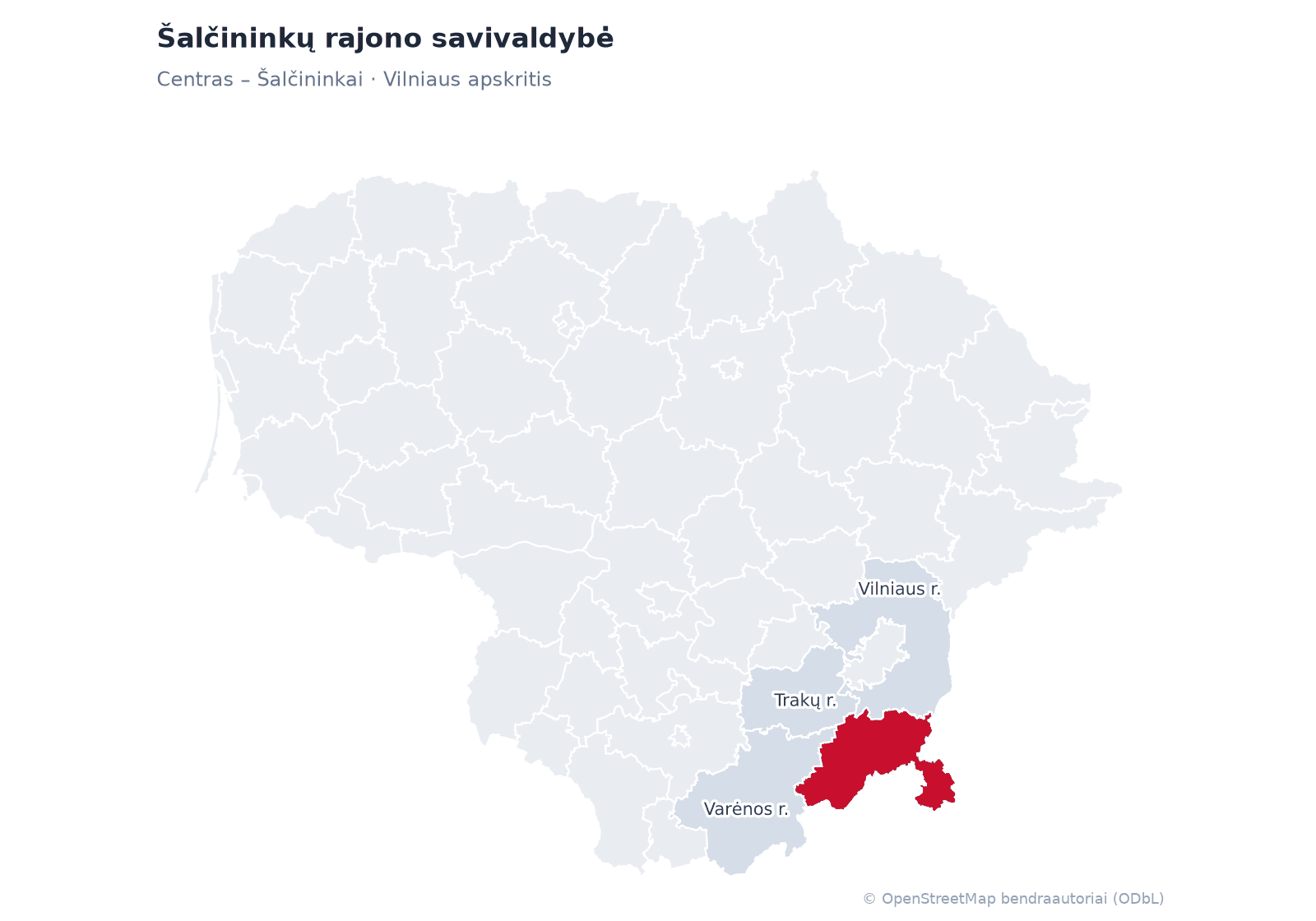 Šalčininkų rajono savivaldybė žemėlapyje