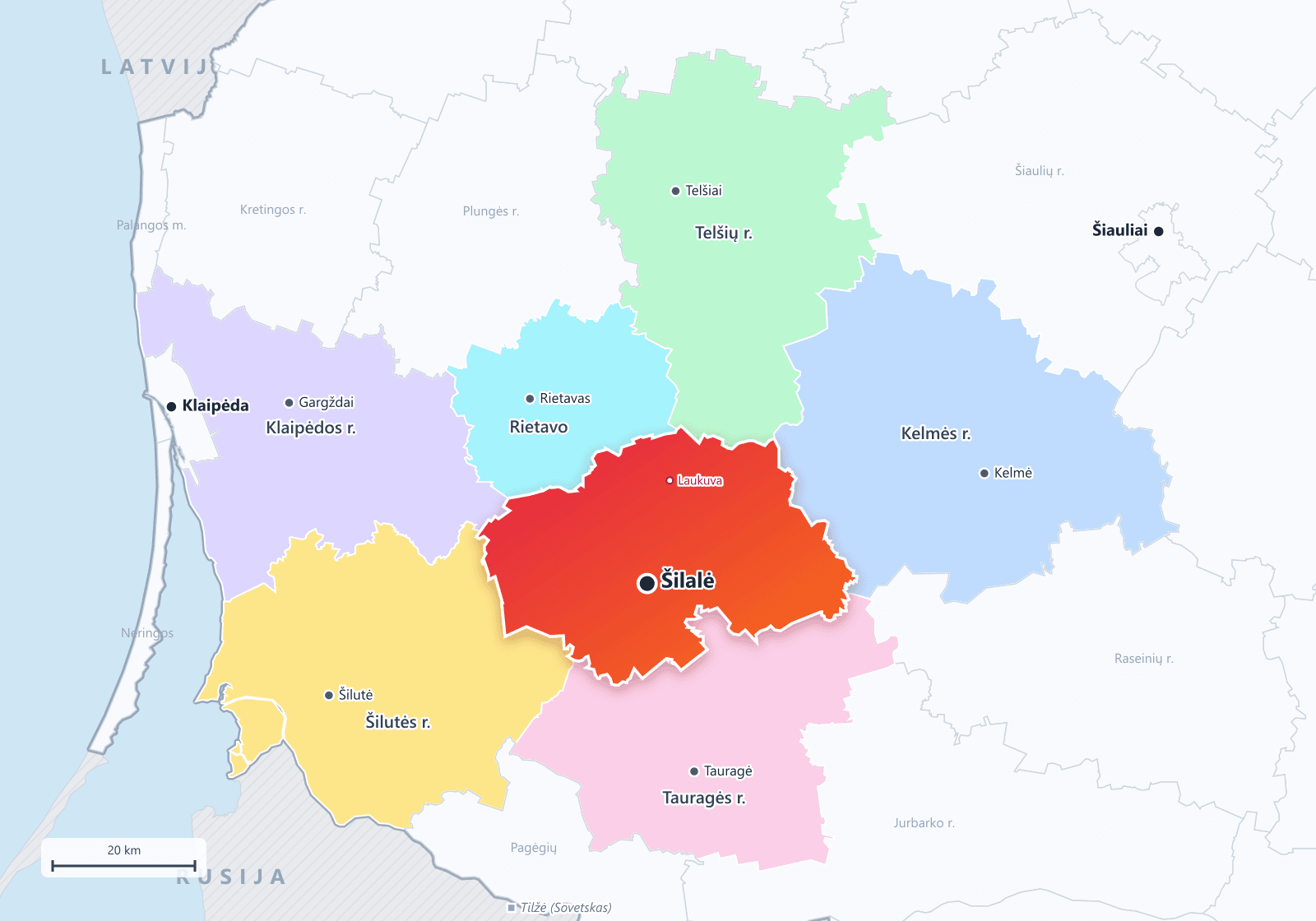 Šilalės rajono savivaldybė žemėlapyje
