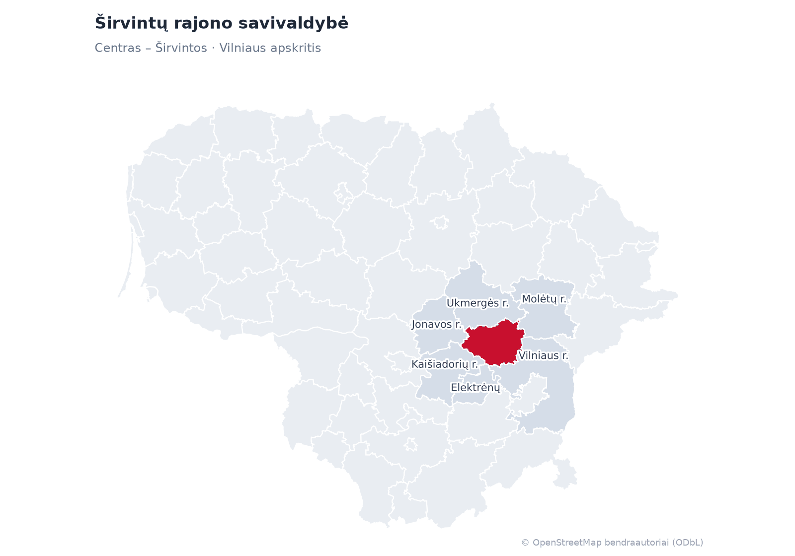 Širvintų rajono savivaldybė žemėlapyje