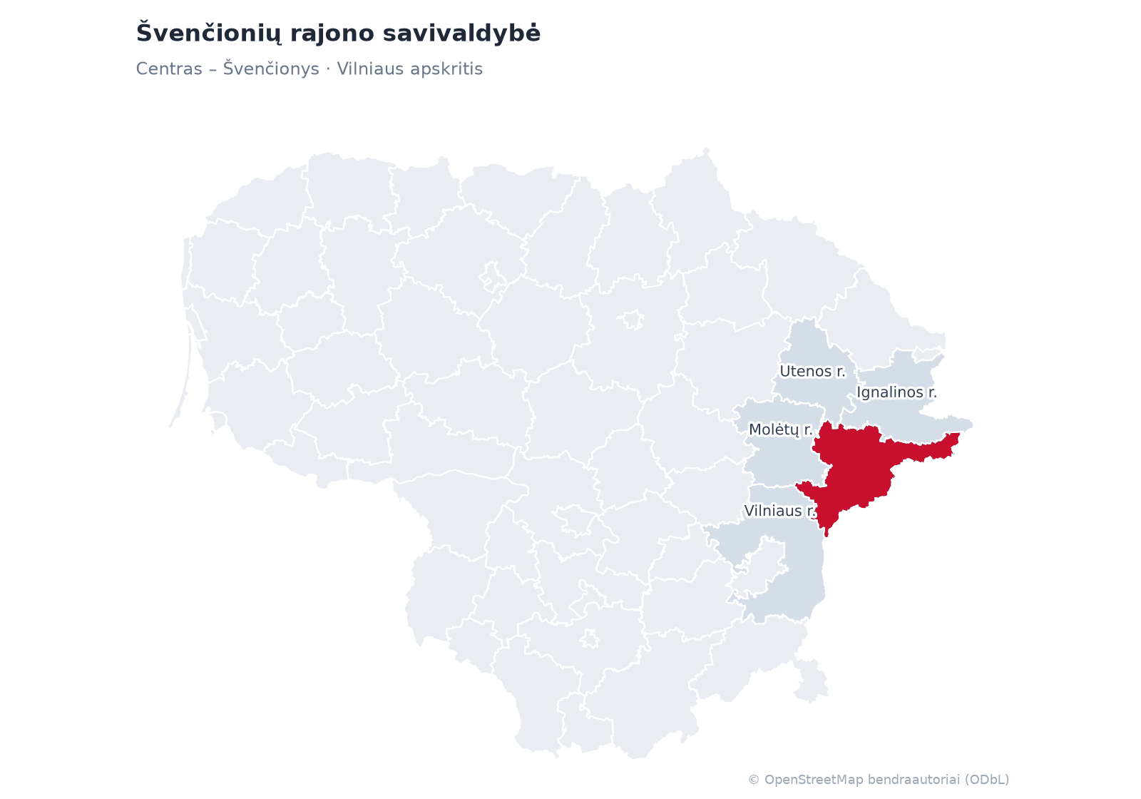 Švenčionių rajono savivaldybė žemėlapyje