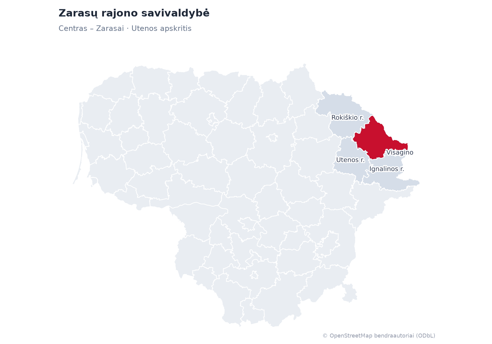 Zarasų rajono savivaldybė žemėlapyje