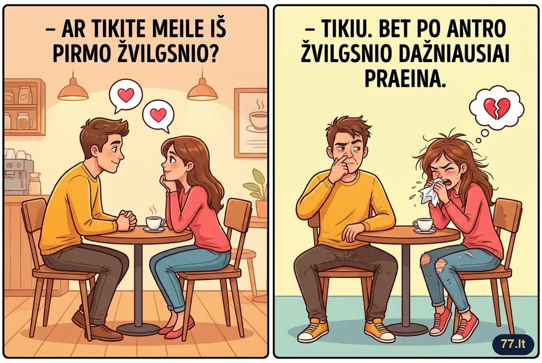 – Ar tikite meile iš pirmo žvilgsnio?
– Tikiu. Bet po antro žvilgsnio dažniausiai praeina.