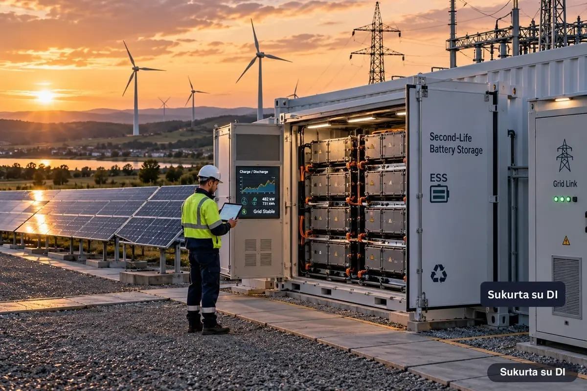 Seni elektromobilių akumuliatoriai gali padėti Europai išsaugoti vėjo ir saulės energiją, kuri dabar prarandama