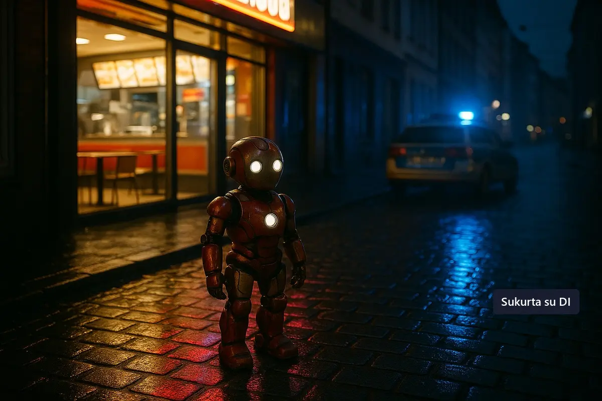 Robotas Kelne prilietė 16-metę: policija tiria, ar „Iron Man“ pavidalo robotą valdė jaunuoliai