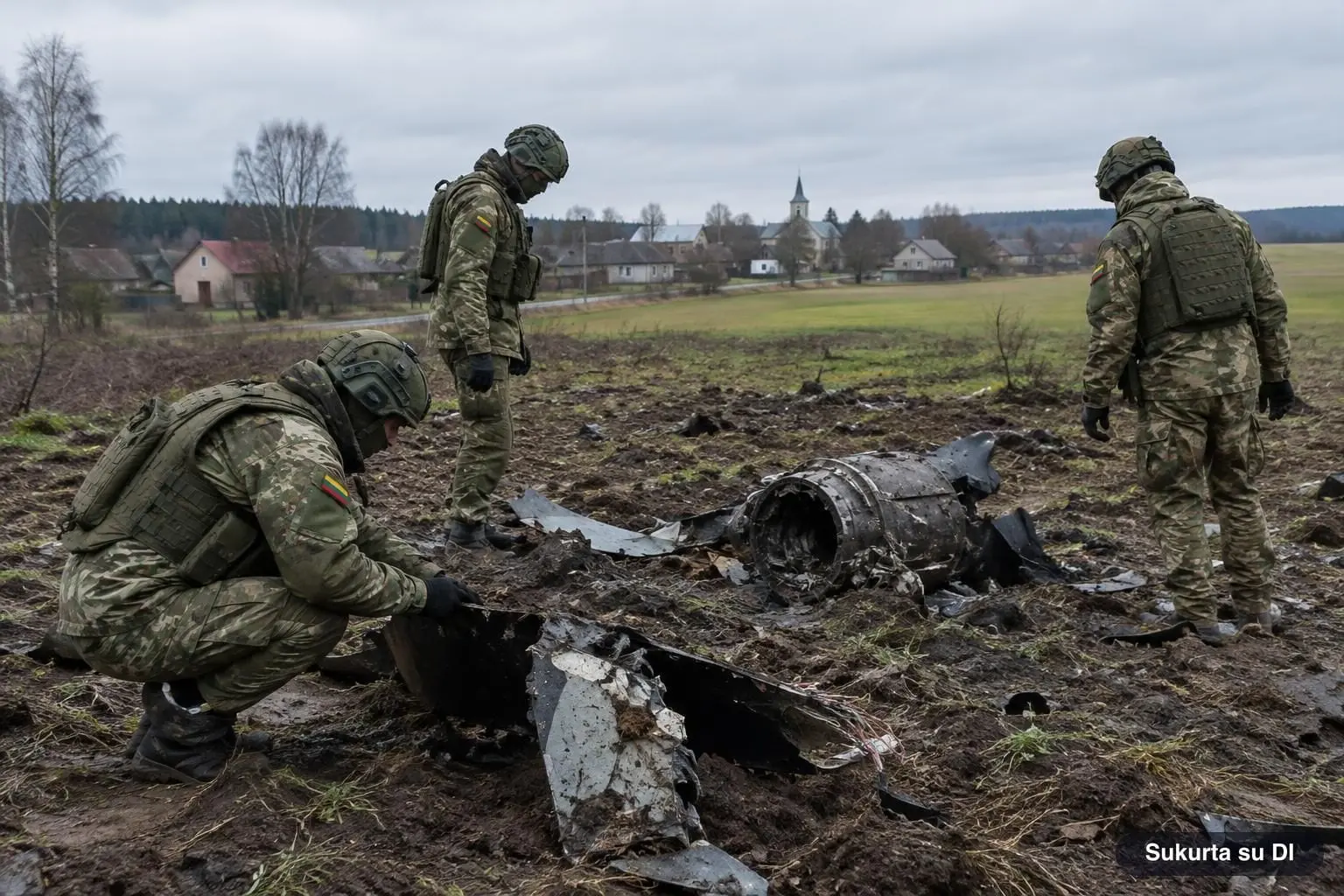 Pasvalio rajone rasti galimo drono fragmentai: kariuomenė dirba Juodžionių kaime