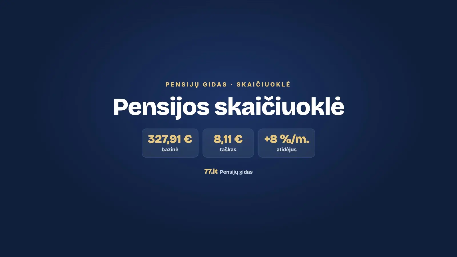 Pensijos skaičiuoklė 2026: kiek pensijos gausiu ir kada išeisiu į pensiją