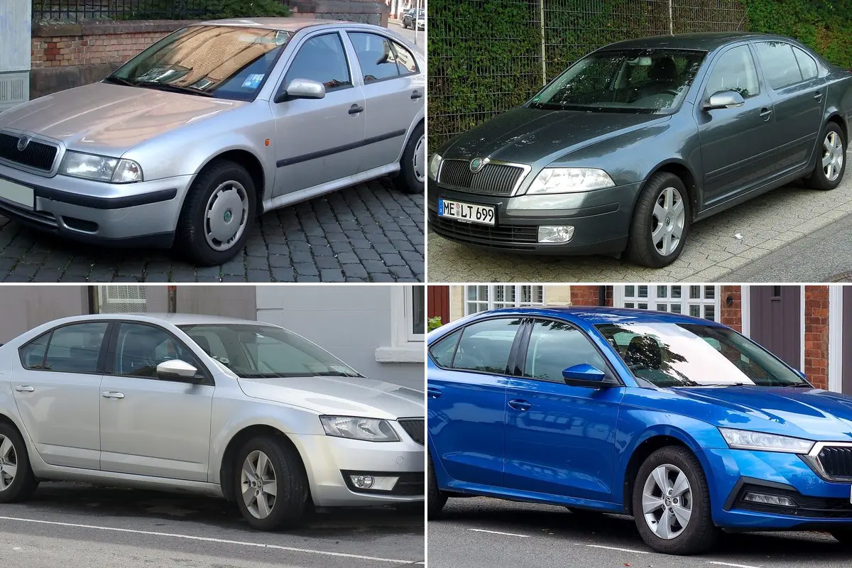 Škoda Octavia: kartos Mk1–Mk4, matmenys, varikliai ir palyginimas su Golf bei Corolla
