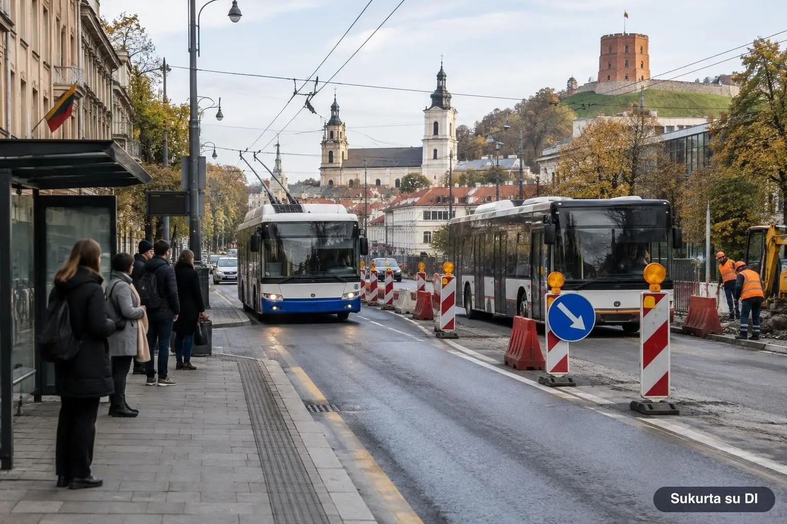T. Narbuto gatvėje ribojamas eismas: piko metu gali vėluoti 13 Vilniaus troleibusų ir autobusų
