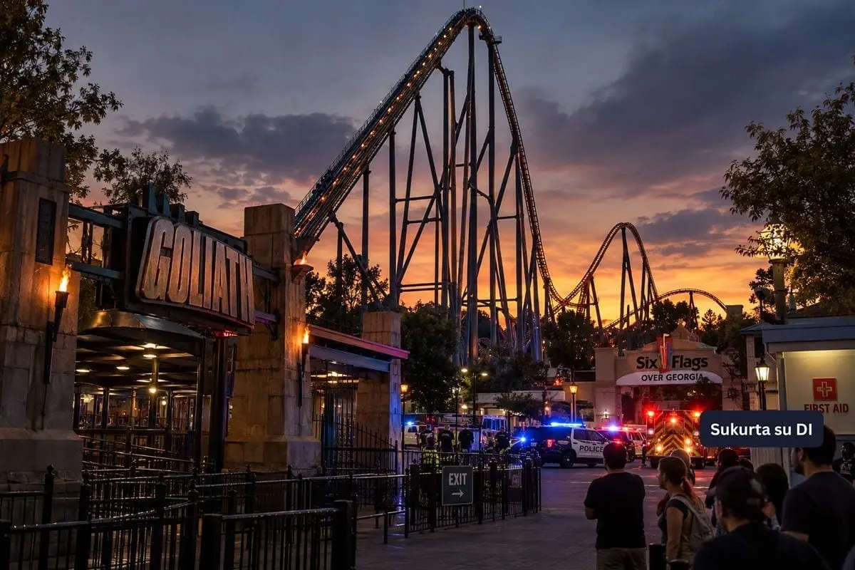 Tragedija „Six Flags Over Georgia“: vyras žuvo iškritęs iš 60 metrų aukščio amerikietiškų kalnelių