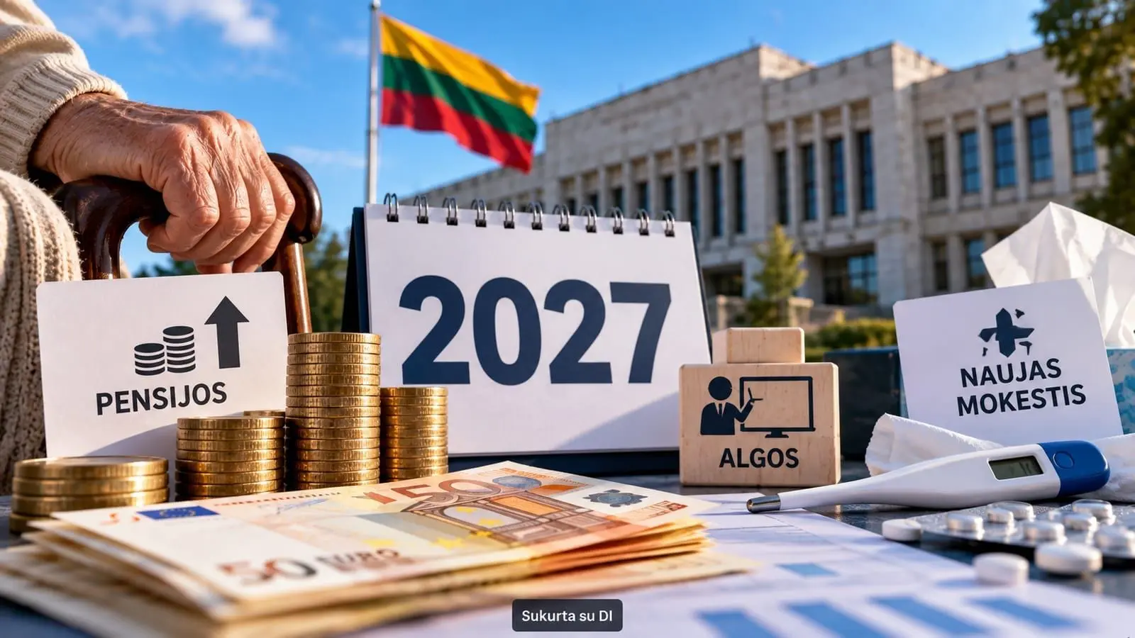 Vyriausybė atskleidė, kas laukia 2027 metais: didesnės pensijos, algos ir naujas mokestis sergantiems